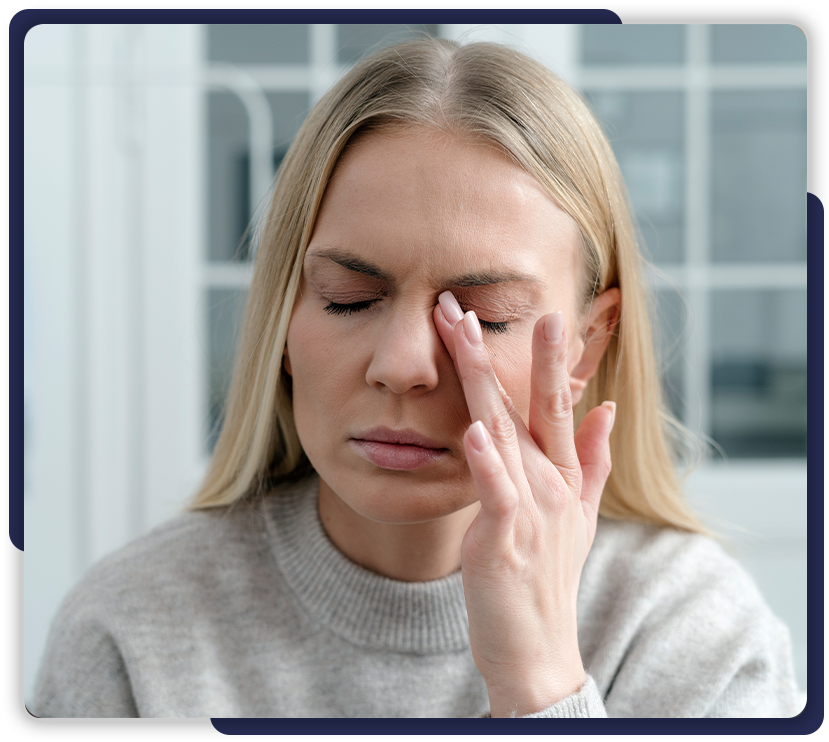 A women experiencing dry eye